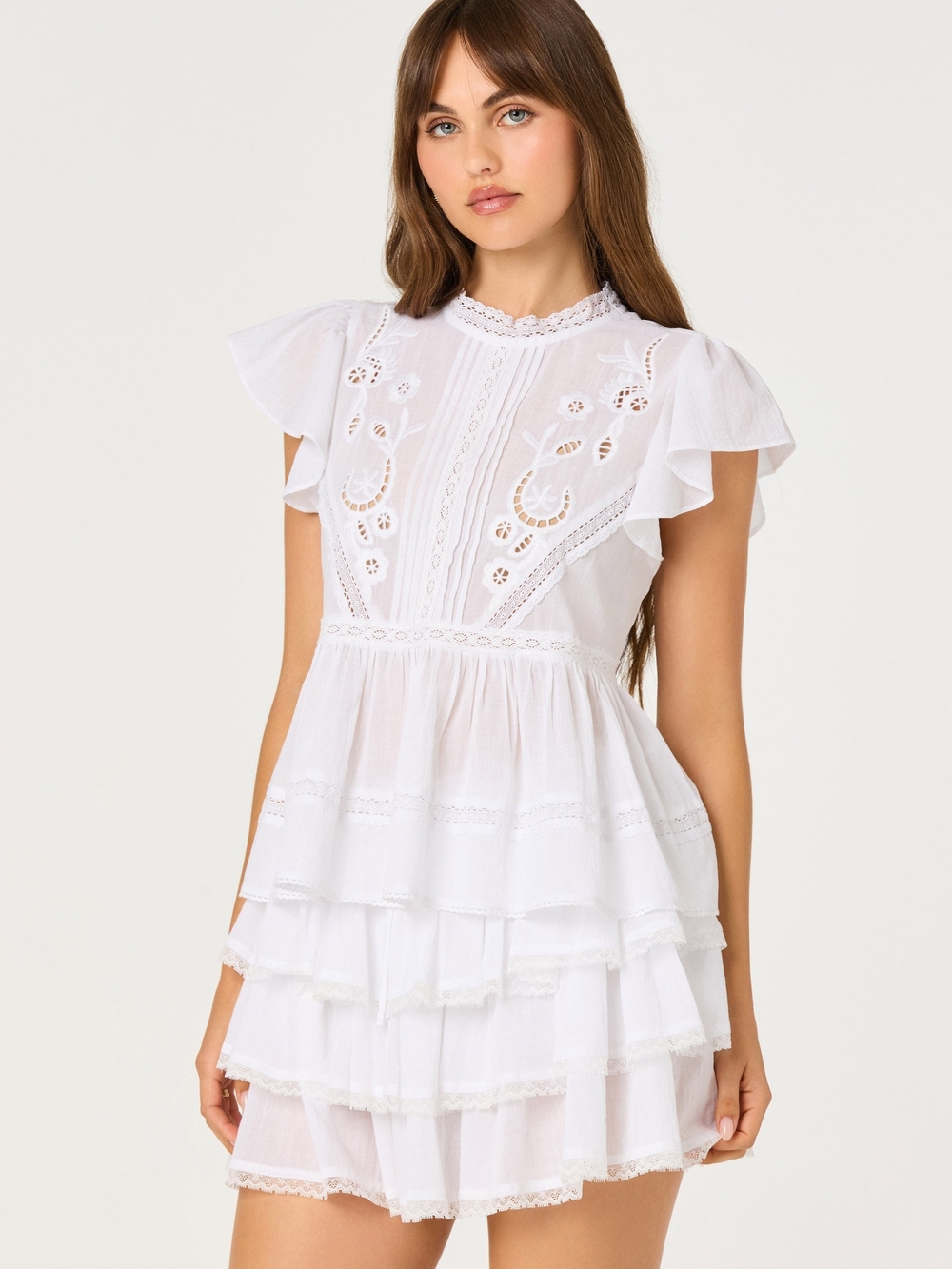 NWT - ASTR The Label - Jenny Eyelet Flutter Sleeve - Blouse Only